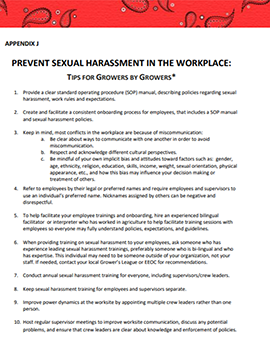 Tips for growers sheet