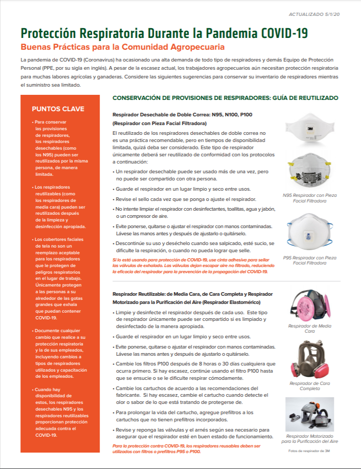 centers respiratory protection spanish